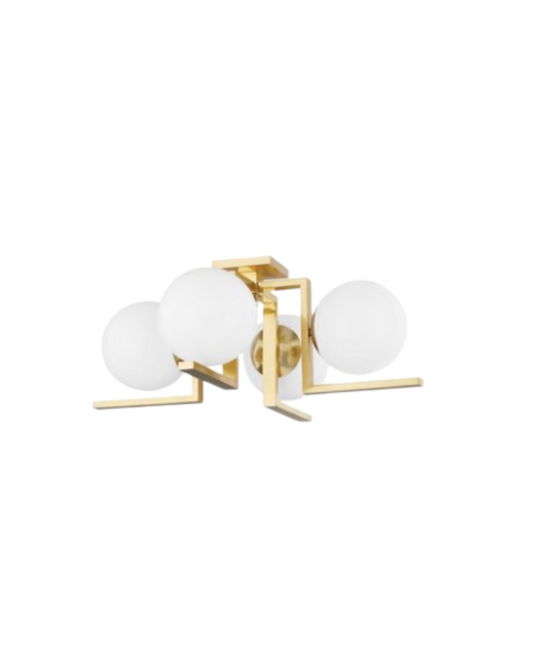 4 Light Flush Mount - Gold