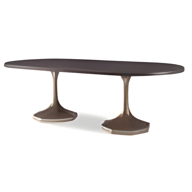 Blake Gold Pedestal Dining Table, 119 Inches
