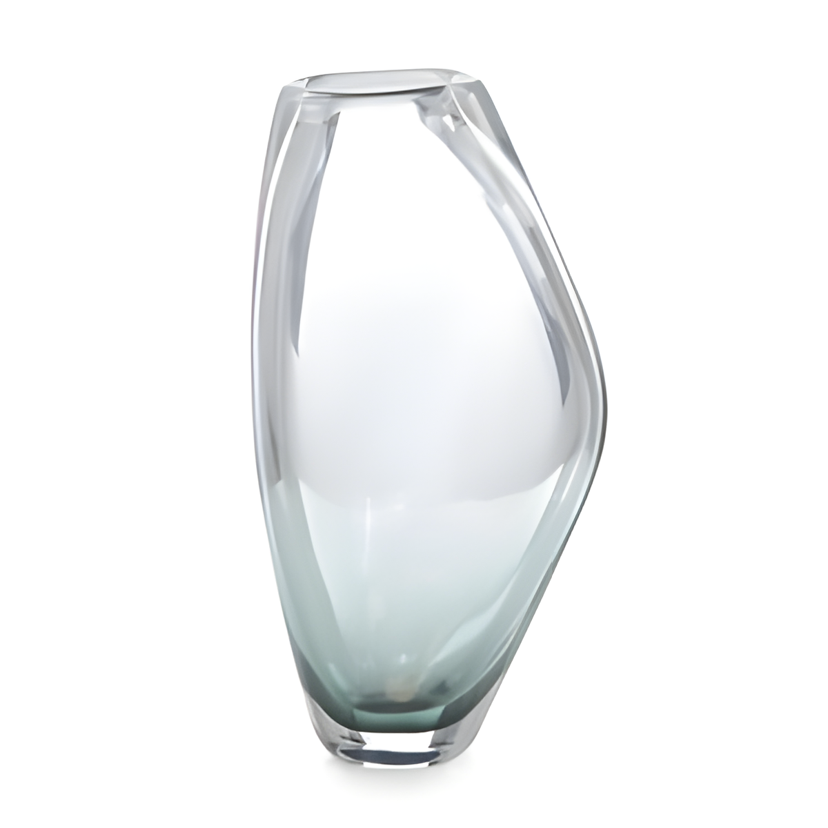 Tall Offset Glass Vase