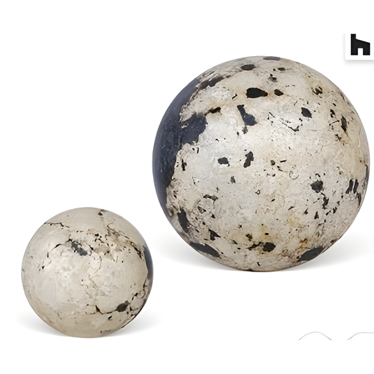 Black and Cream Speckled Decorative Spheres