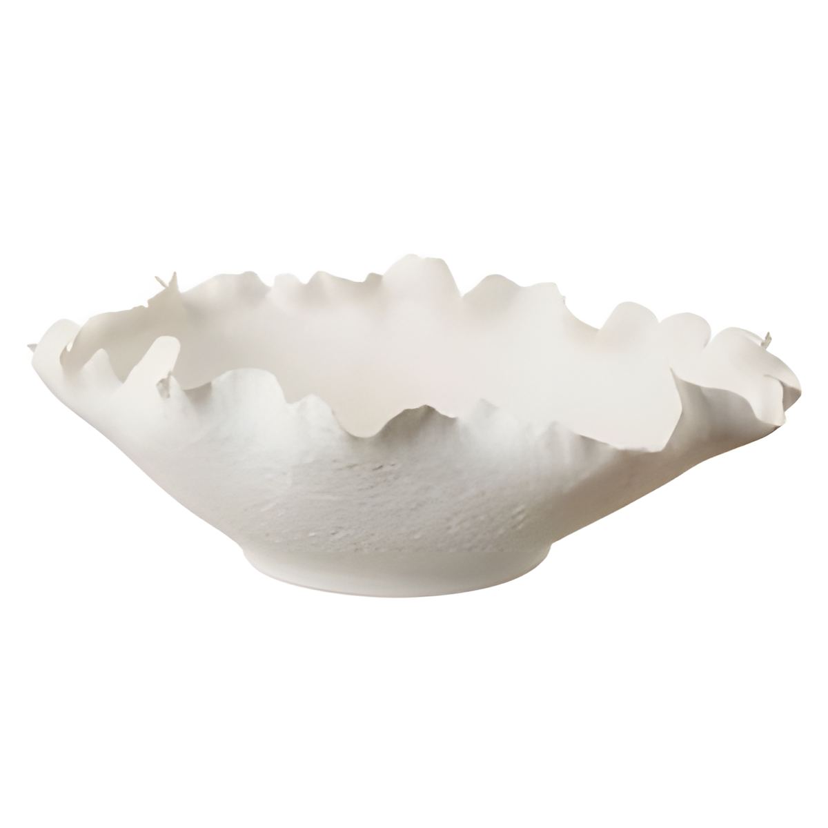 White Ruffled Decorative Bowl