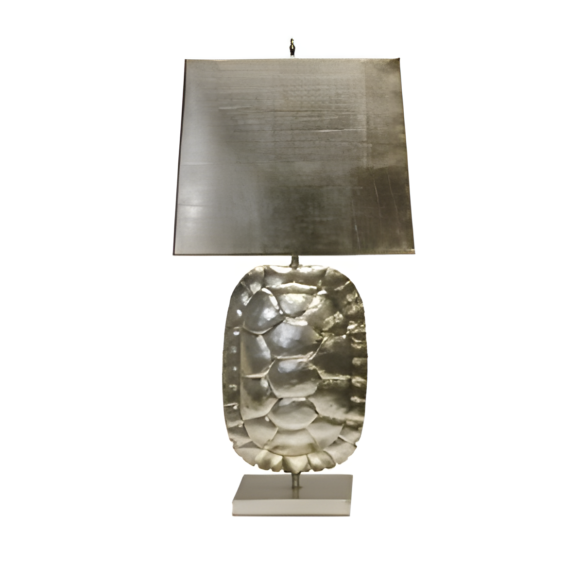 Openwork Table Lamp with Gray Shade