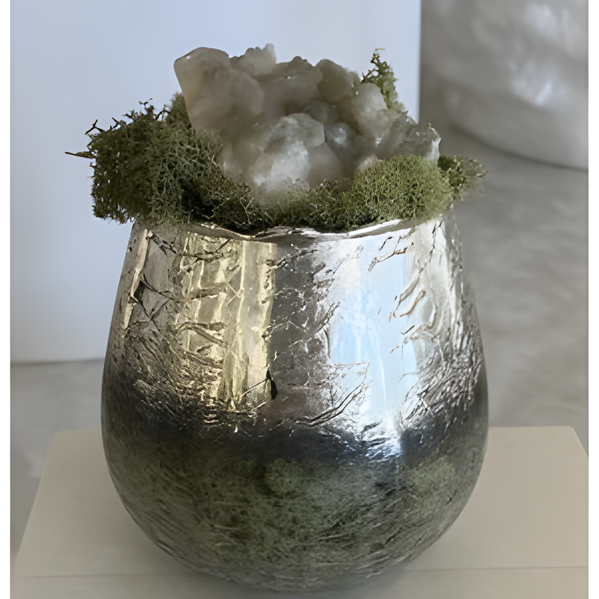 Botanical Arrangement in Metallic Vessel