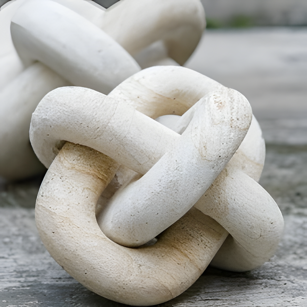Pale Interlocking Knot Sculpture