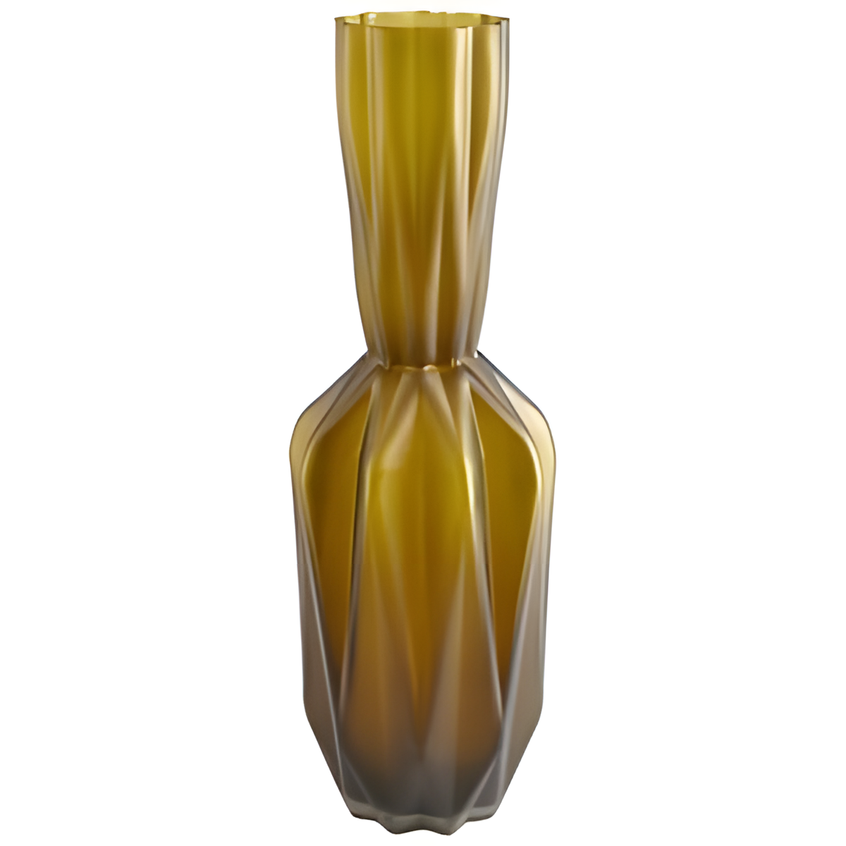 Amber Fluted Decorative Vase