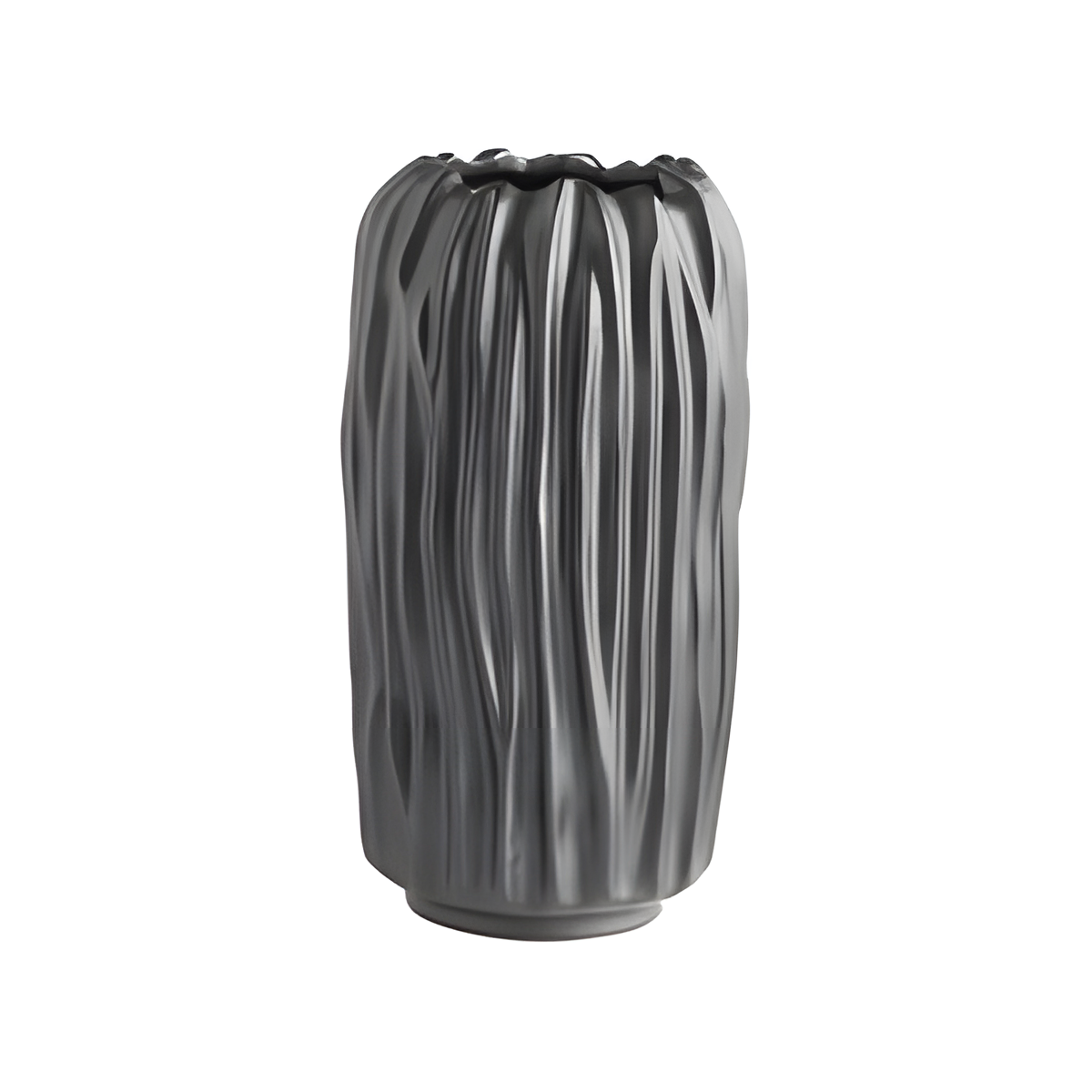 Tall Black Ripple Vase