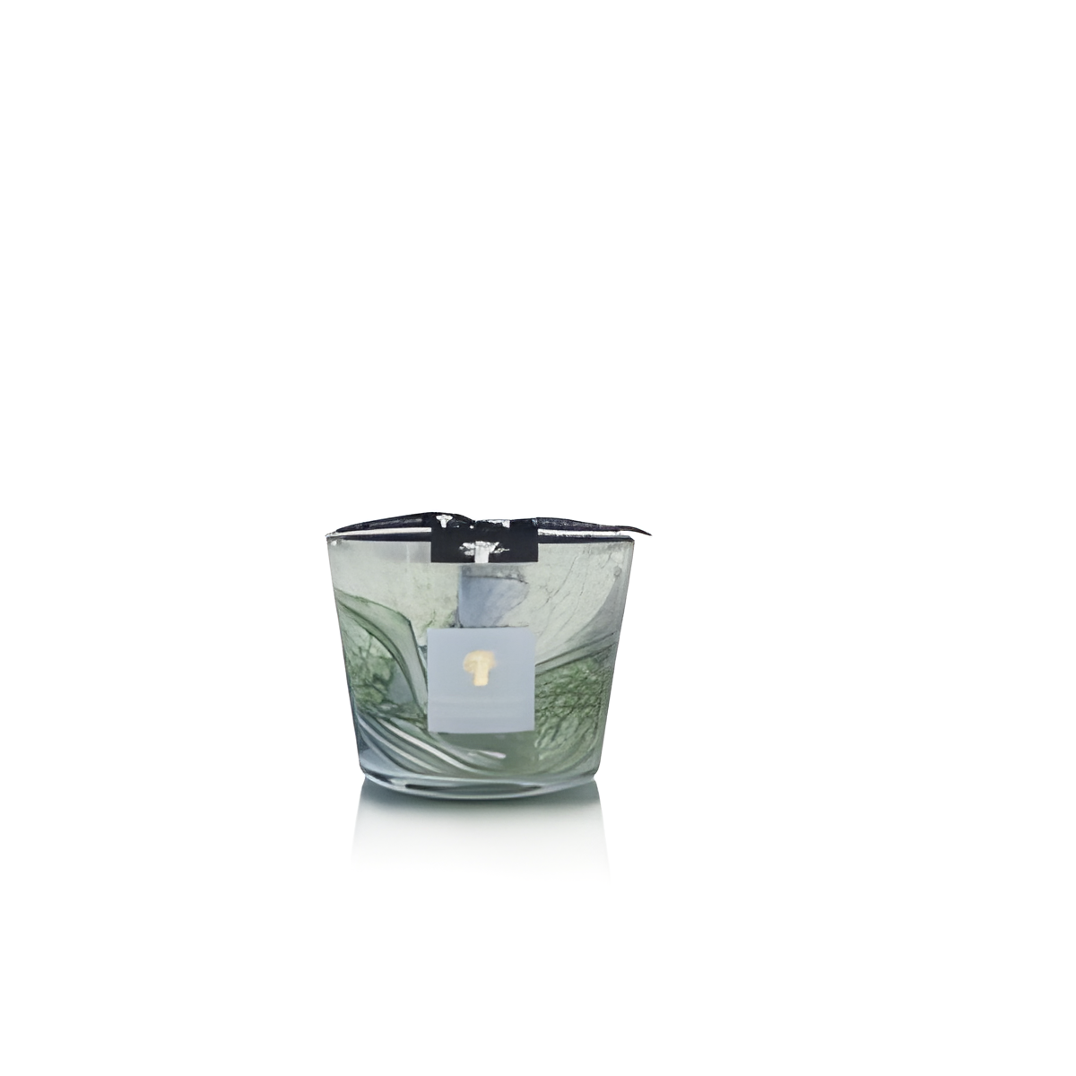 Decorative Candle in Patterned Glass Vessel