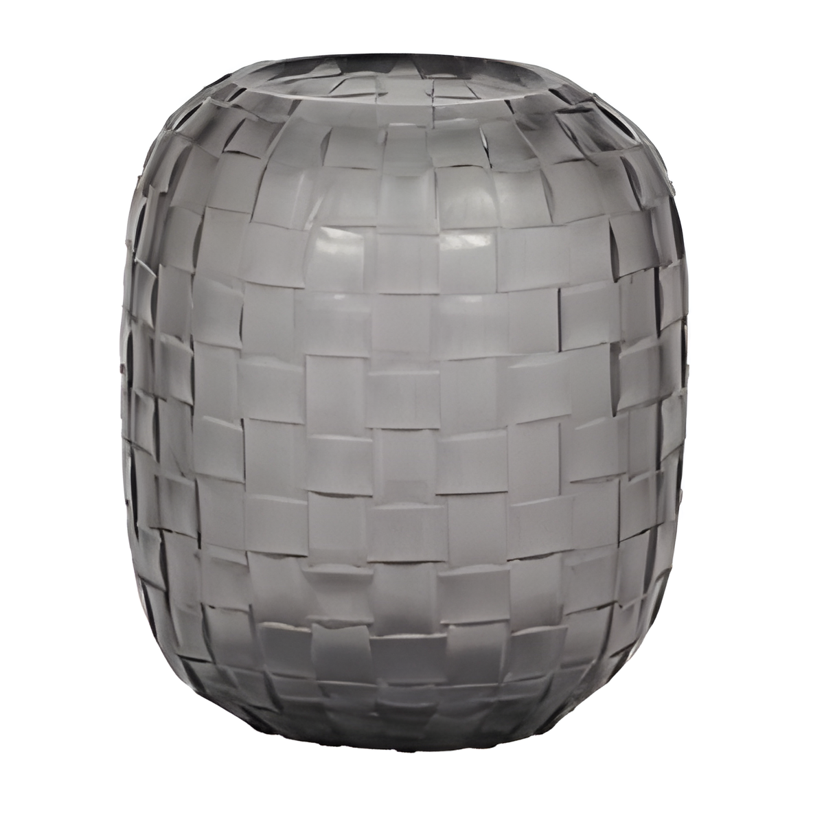 Gray Woven-Pattern Vase