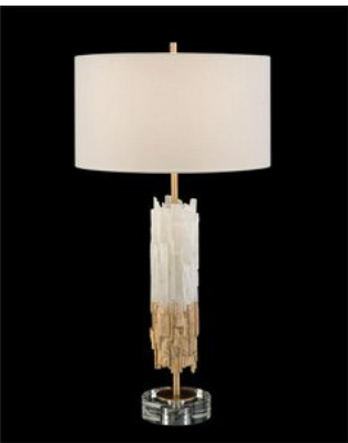 Gold Leaf Selenite Lamp