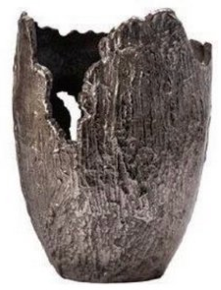 Tall Gray Metal Vase