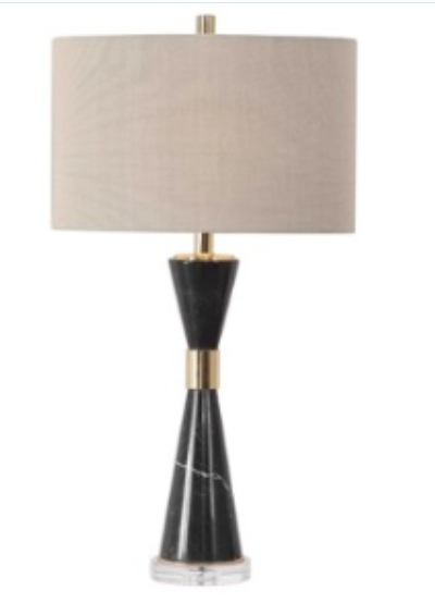 Black Hourglass shape marble lamp