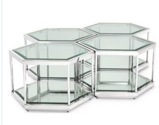 Coffee Table Sax Set of 4 - Silver
