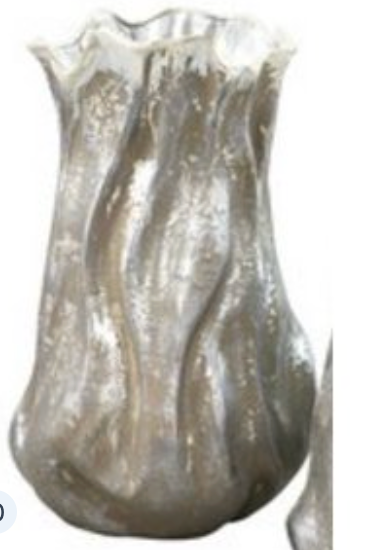 Wavey Metallic Vases Large - Silver