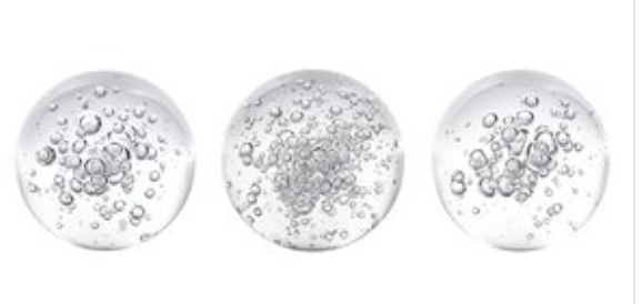 Set of 3 Glass Bubble Balls - Clear