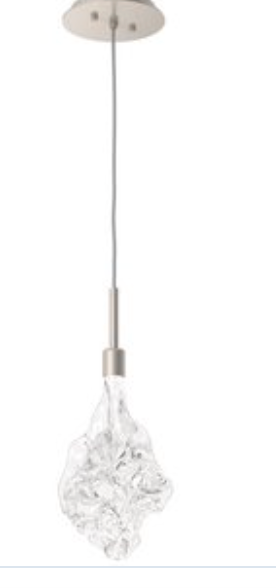 Blown Glass Pendant - Silver