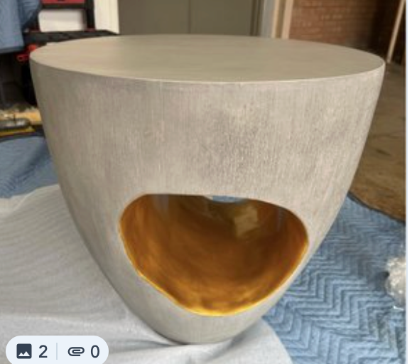 Astor Accent Table - Gray/Gold Leaf