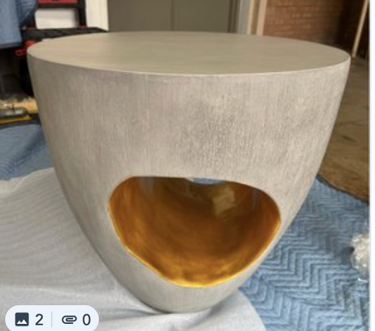 Astor Accent Table - Gray/Gold Leaf