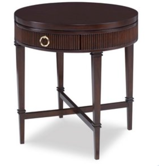 Round Wood Side Table - Brown