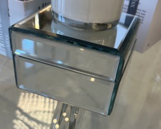 8" Large Mirror Box Riser - Silver