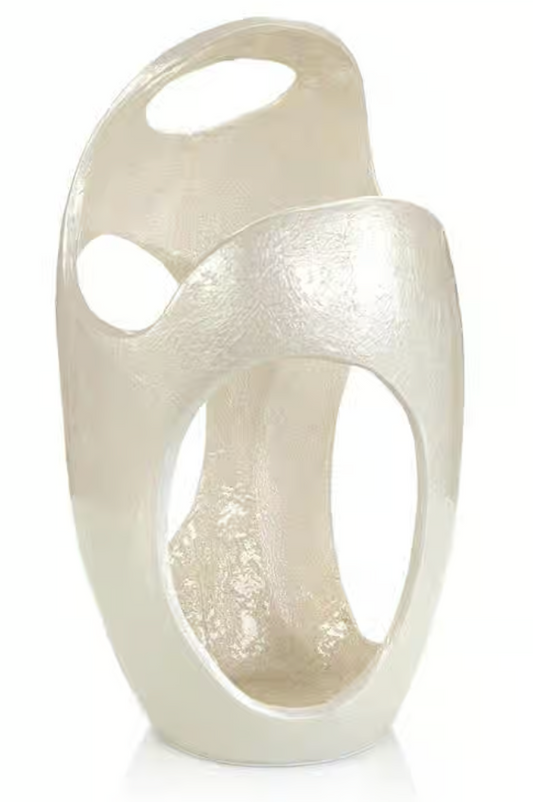 Small Cream Cut Out Vase