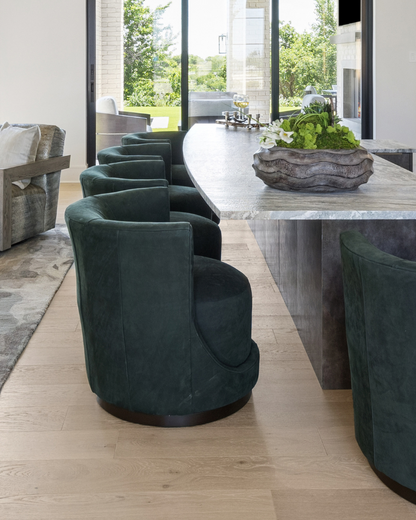 Swivel Sitting Chair - Green Velvet