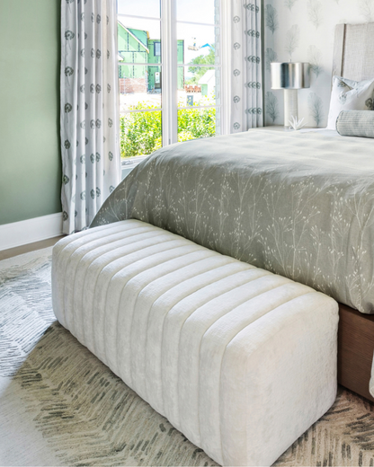 Monaco Channel Bench - Ivory