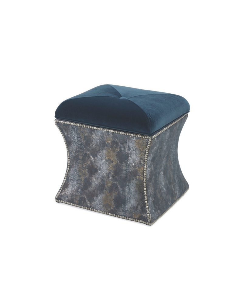 Luxe Curve Storage Ottoman – Velvet Chenille in Cream