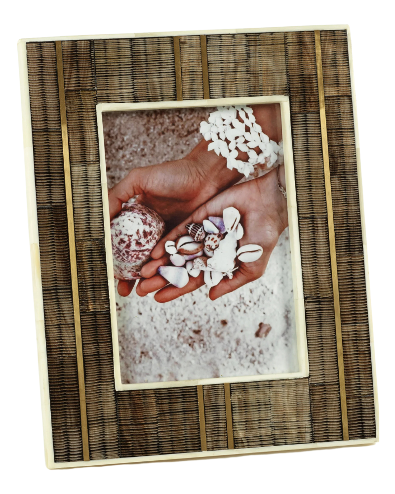 Patterned Bone Frame - Brass