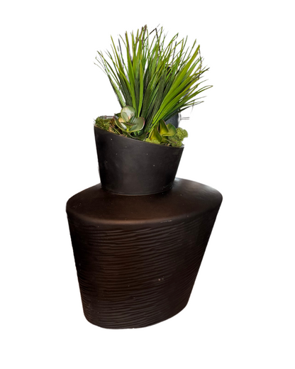 Custom Floral - Black Vase