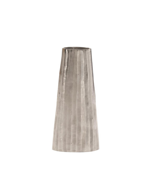 Silver Chiseled Metal Vase