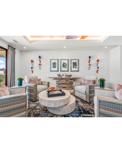 Swivel Chair - Blue and Orange