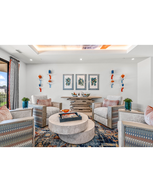 Swivel Chair - Blue and Orange