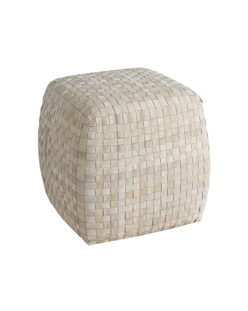 Woven Ottoman – Natural Ivory