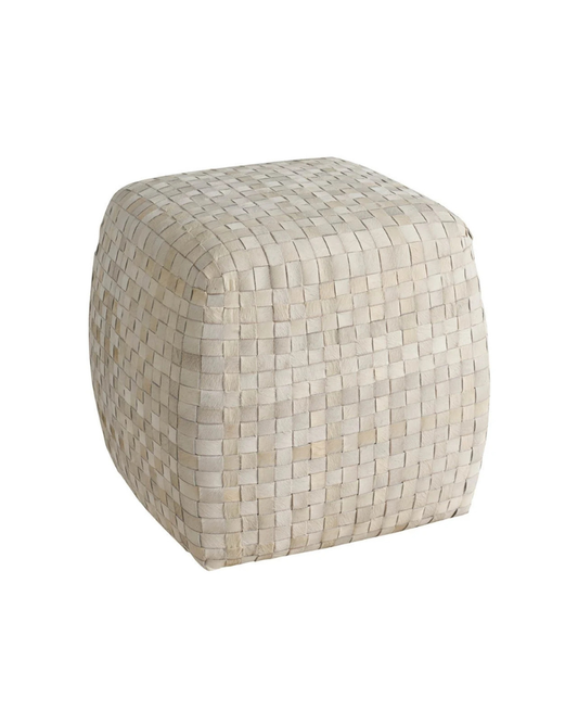Woven Ottoman – Natural Ivory