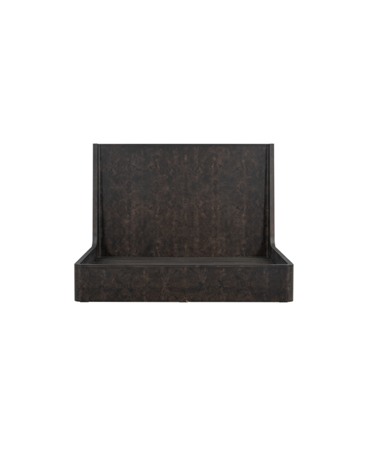 Midnight Burl King Bed - Chocolate