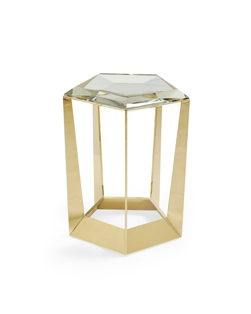 Facet Jewel Side Table - Gold