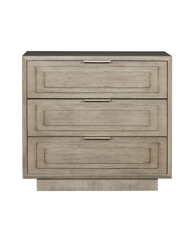 Ashford Three-Drawer Nightstand - Silvered Walnut