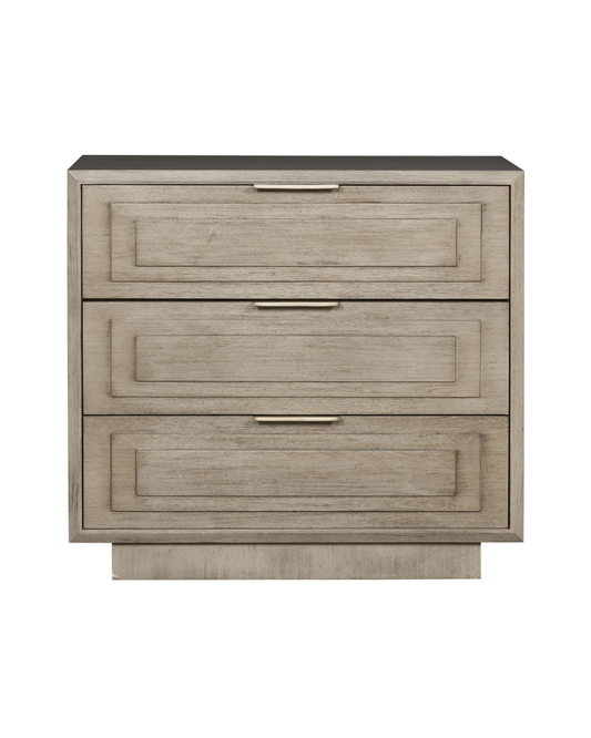 Ashford Three-Drawer Nightstand - Silvered Walnut