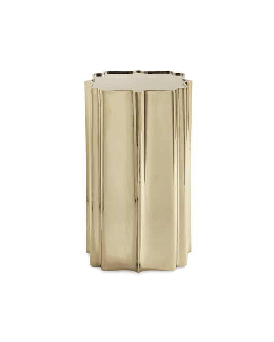 Scalloped Column Accent Table - Soft Gold