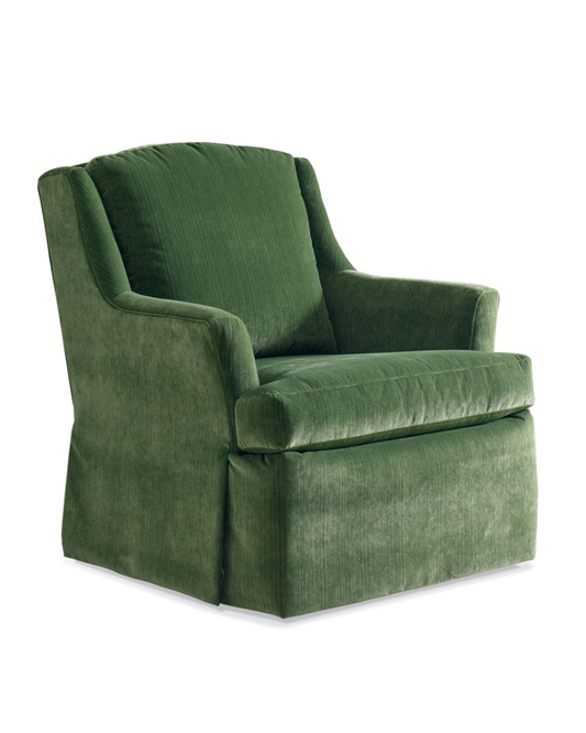 Skirted Swivel Rocker Chair - Seafoam Chenille
