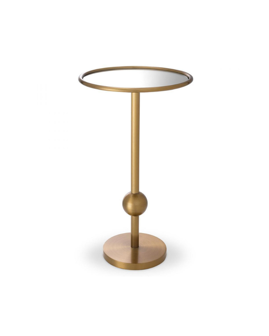 Pedestal Accent Side Table - Brushed Brass