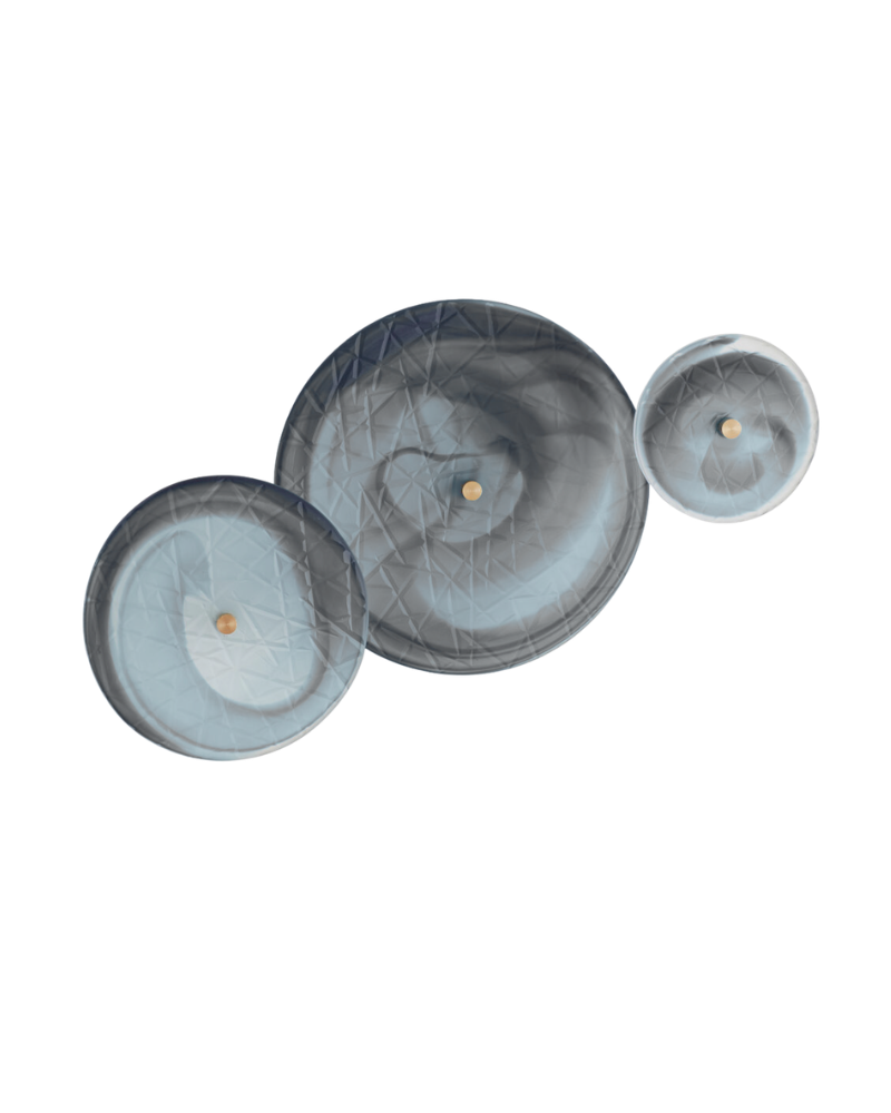 Crosshatched Wall Discs-Gray Swirl