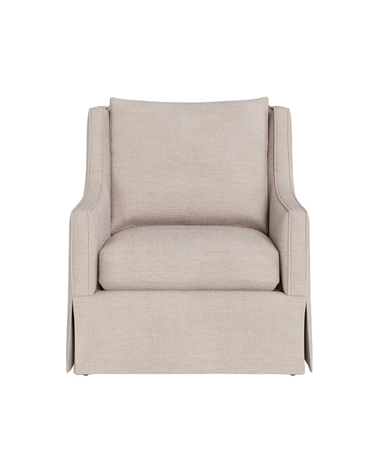 Tailored Lounge Swivel Chair - Vanilla Textured Weave
