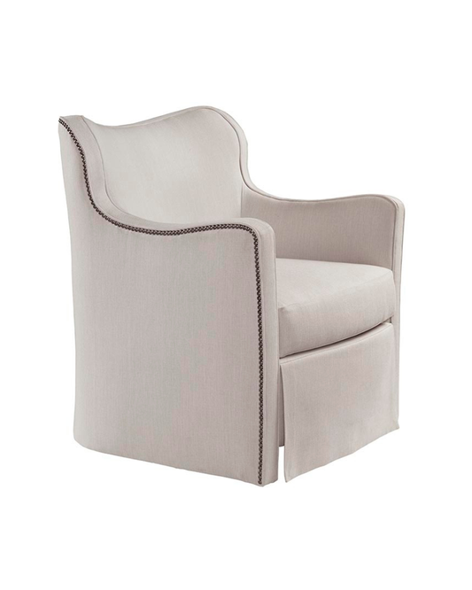 Curved Lounge Chair - Blue Textured Weave