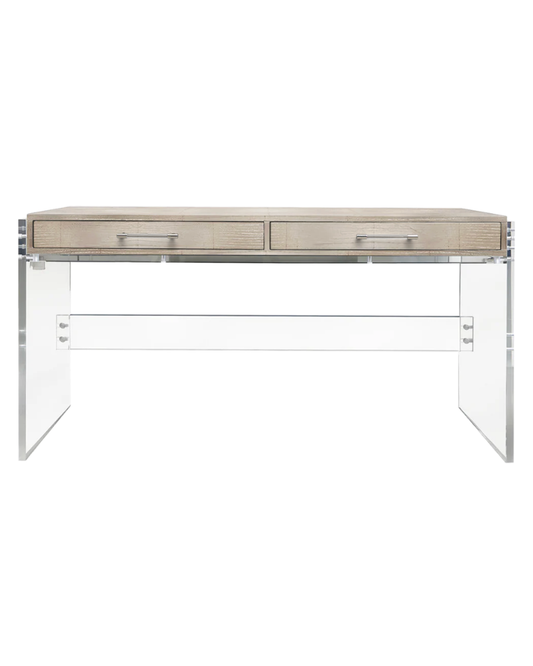 Modern Writing Desk - Champagne Lacquer