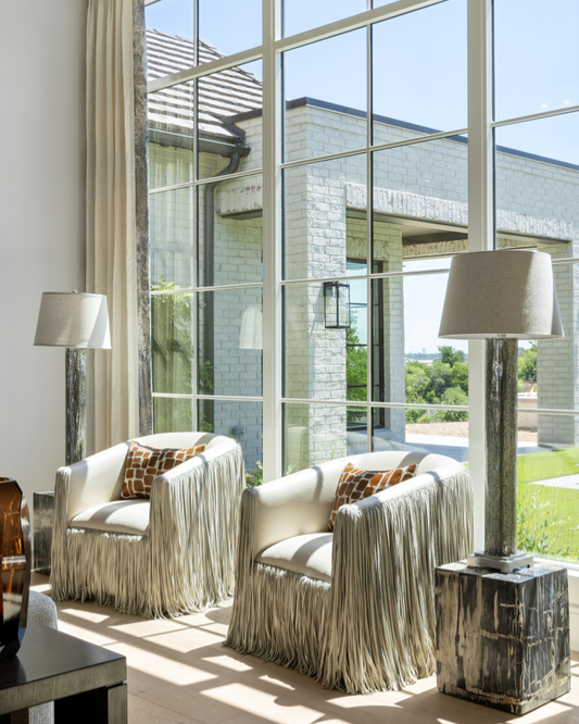 Fringe Swivel Chair – Cream