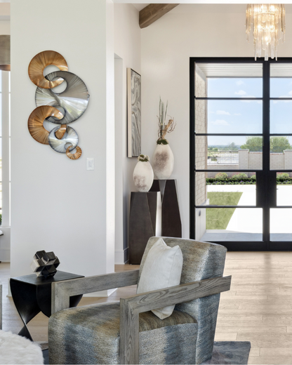 Interlink Wall Art - Silver/Copper, Set of 2