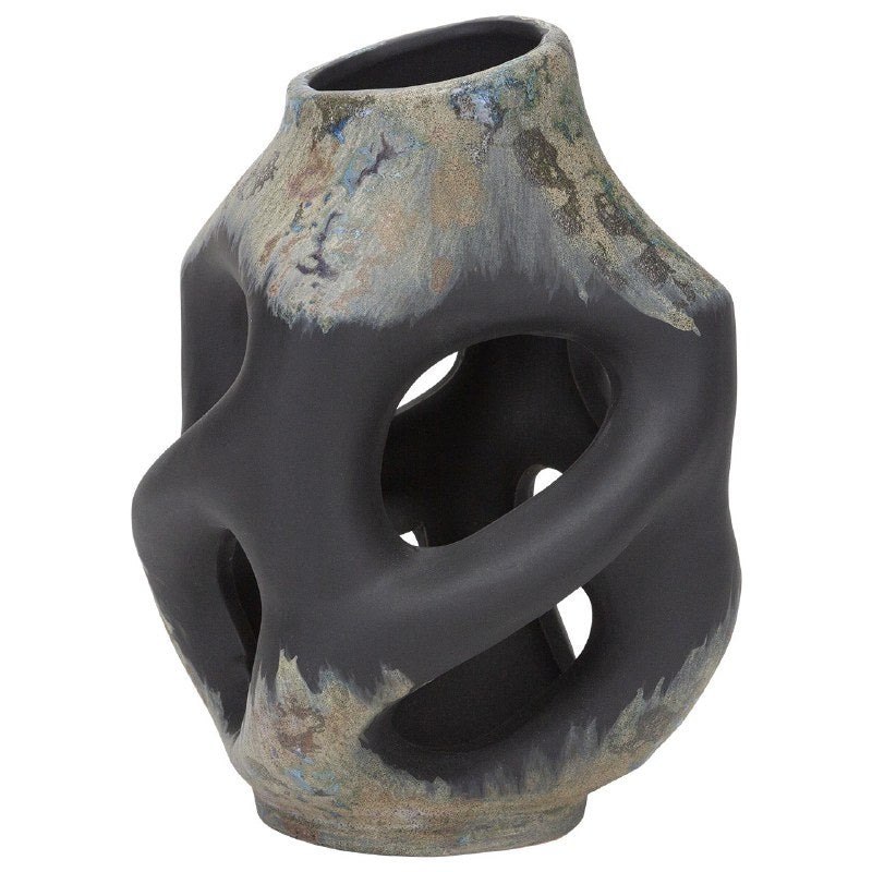 Gray Twisted Sculptural Vase