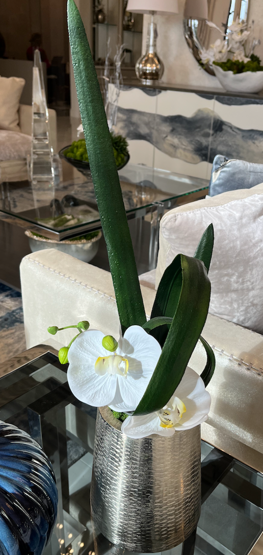 Floral Vase - Silver