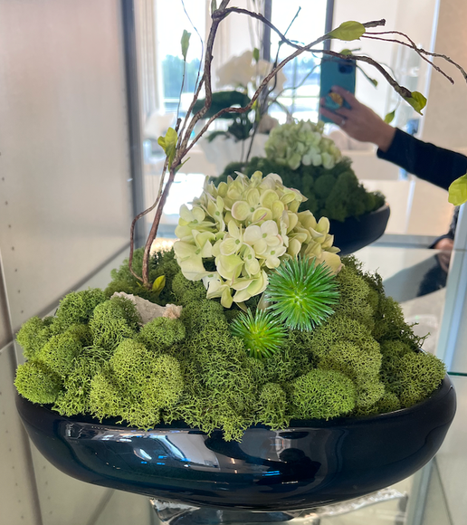 Teal Glass Vase Floral